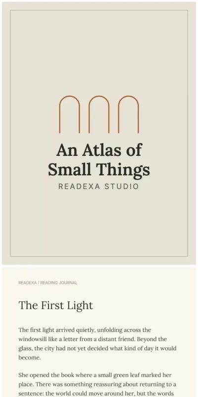 A PDF opened in Readexa's reader
